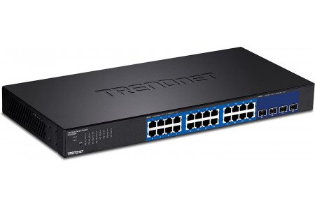 TRENDnet TEG-S50284 28-poorts Multi-gig Switch – 24x 2.5G RJ45 + 4x 10G SFP+ – Ventilatorloos, Rackmontage – Levenslange Bescherming