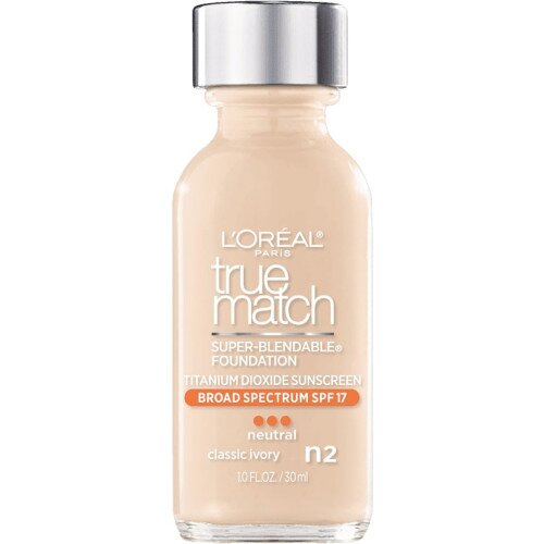L'Oreal Paris True Match Super-Blendable Makeup Original Foundation - N2 Classic Ivory (Neutral)