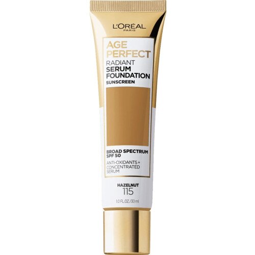 L'Oreal Paris Age Perfect Radiant Serum Foundation with SPF 50 - Hazelnut