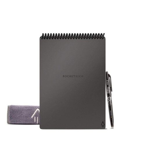 Rocketbook Flip Endlessly Reusable Digital Notepad - Deep Space Gray - Executive - Dot/Lined Combo