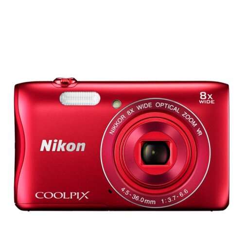 Nikon COOLPIX S3700 Compact Digital Camera - Red