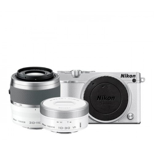 Nikon 1 J5 Camera - White - Two-Lens Zoom Kit