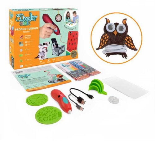 3Doodler Start Product Design Themed Pen Set with 4 Eco-plastic Packs - Red Pen