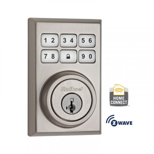 Kwikset Contemporary SmartCode Deadbolt with Z-Wave Technology - Satin Nickel