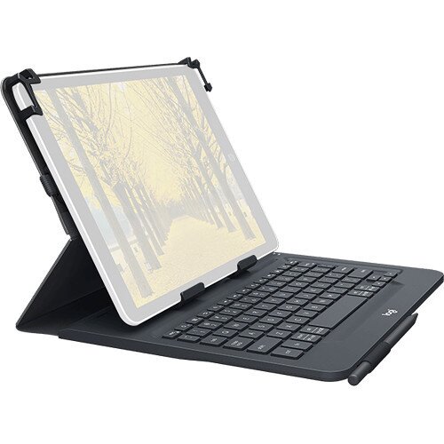 Logitech Universal Folio Keyboard Case with Bluetooth for 9-10 inch Apple, Android, Windows Tablets