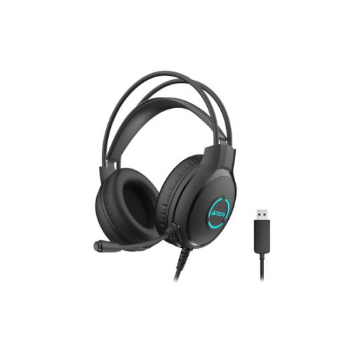 A4Tech FH300U Neon Illuminate USB Stereo Headset - Black
