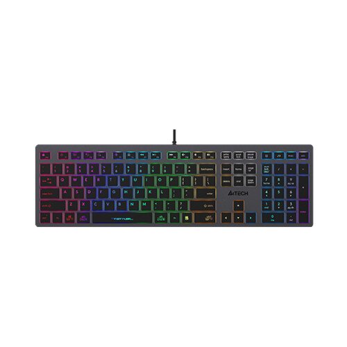 A4Tech FX60H Fstyler Illuminate Low Profile Scissor Switch Keyboard - Grey