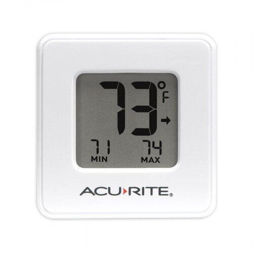 AcuRite Compact Indoor Thermometer with High and Low Records - White