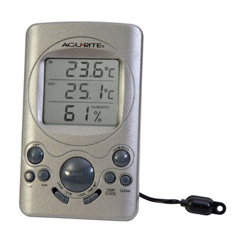 AcuRite Digital Thermometer with 10-foot Temperature Sensor Probe and Humidity