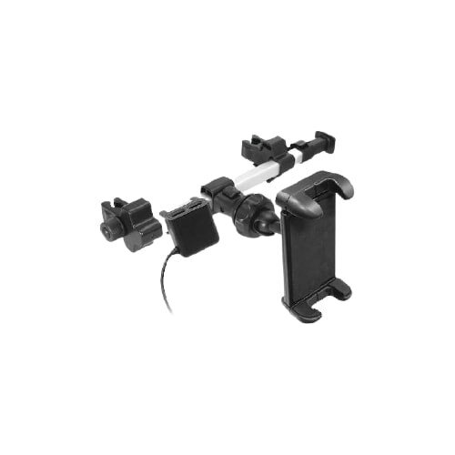 Macally Adjustable Car Seat Headrest Mount with USB Charger