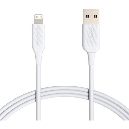 Amazon Basics USB-A to Lightning ABS Charger Cable - 6ft - 2-Pack - White