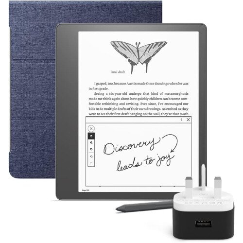 Amazon Kindle Scribe Essentials NoteBook Bundle - 16GB - Basic Pen - Denim