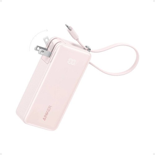 Anker 3-in-1 Power Bank (10K, Fusion, Built-In Lightning Cable) - Pastel Pink