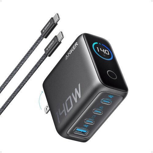 Anker Laptop Charger (140W, 4-Port, PD 3.1) with USB-C Cable