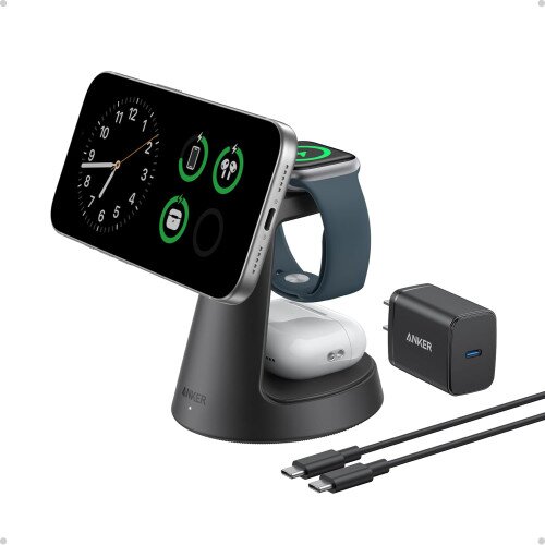 Anker MagGo Wireless Charging Station (3-in-1, Dock Stand) - Black