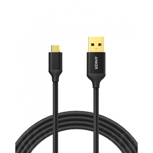 Anker Micro USB Cables Gold-Plated Connectors - 6ft - Black