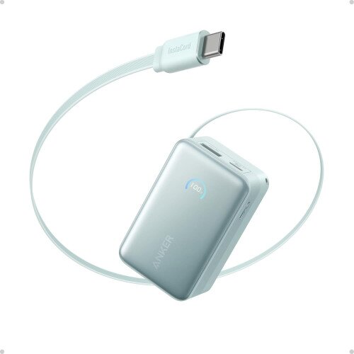 Anker Nano Power Bank (10K, 45W, Built-In Retractable USB-C Cable) - Teal Oasis