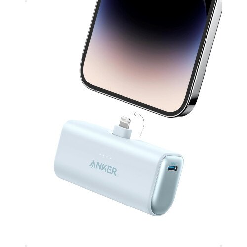 Anker Nano Power Bank (12W, Built-In Lightning Connector) - Blue