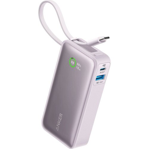 Anker Nano Power Bank (30W, Built-In USB-C Cable) - Lilac Purple