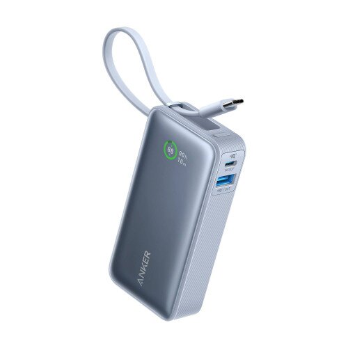Anker Nano Power Bank (30W, Built-In USB-C Cable) - Ice Lake Blue