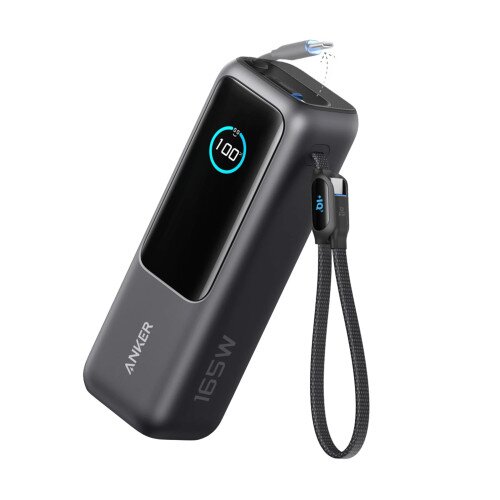 Anker Power Bank (25K, 165W, Built-In and Retractable Cables) - Space Black