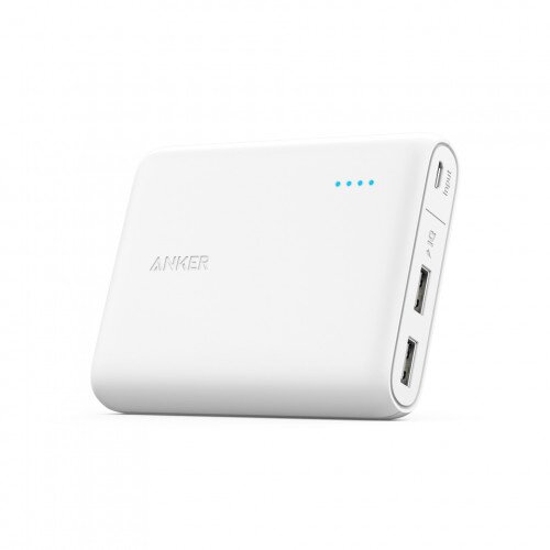 Anker PowerCore 13000mAh 2-Port Ultra Portable Phone Charger Power Bank - White