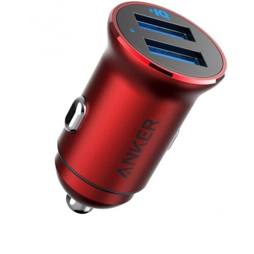 Anker PowerDrive 2 Alloy Metal Mini Car Charger - Red