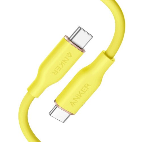 Anker 643 PowerLine III Flow Silicone Cable - USB-C to USB-C - 3ft - Daffodil Yellow