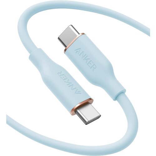 Anker 643 PowerLine III Flow Silicone Cable - USB-C to USB-C - 6ft - Misty Blue