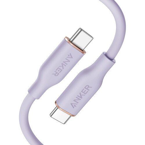 Anker 643 PowerLine III Flow Silicone Cable - USB-C to USB-C - 3ft - Lilac Purple