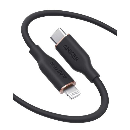 Anker 641 PowerLine III Flow Silicone Cable - USB-C to Lightning - 6ft - Midnight Black