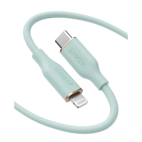 Anker 641 PowerLine III Flow Silicone Cable - USB-C to Lightning - 6ft - Mint Green