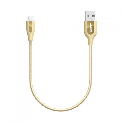 Anker PowerLine+ Micro USB Premium Durable Cable - 1ft - Golden