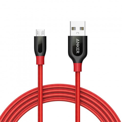 Anker PowerLine+ Micro USB Premium Durable Cable - 6ft - Red