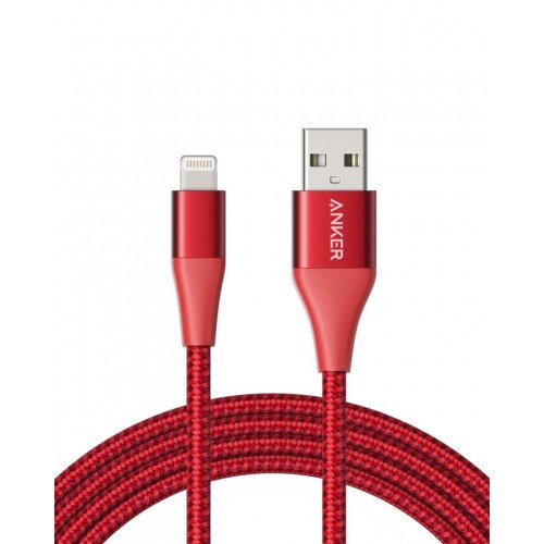 Anker PowerLine+ Ultra-Durable Lightning Cable - 6ft - Red