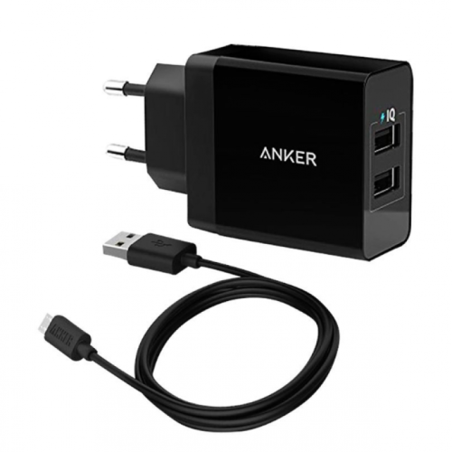 Anker PowerPort 2 Wall Charger with Micro-USB Cable