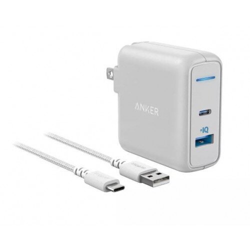 Anker PowerPort C2 27W USB-C wall Charger Combo with A-C 3ft cable