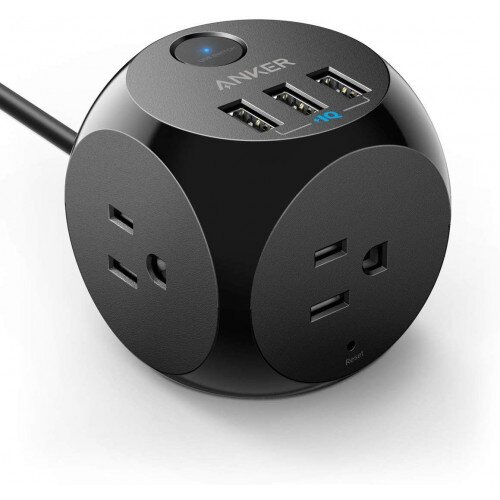 Anker 321 Power Strip with 3 USB Ports - 5FT - Black