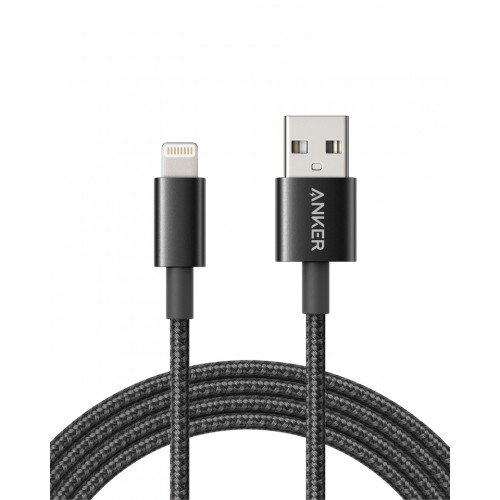 Anker Premium Double-Braided Nylon Lightning Cable - 6ft - Black