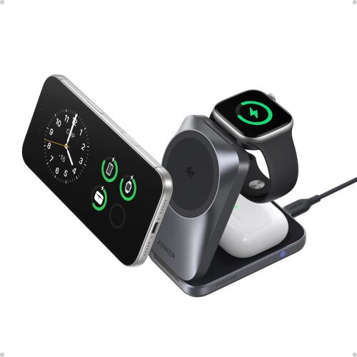 Anker Prime Wireless Charging Station (3-in-1, MagGo, AirCool, Foldable) - Phantom Gray