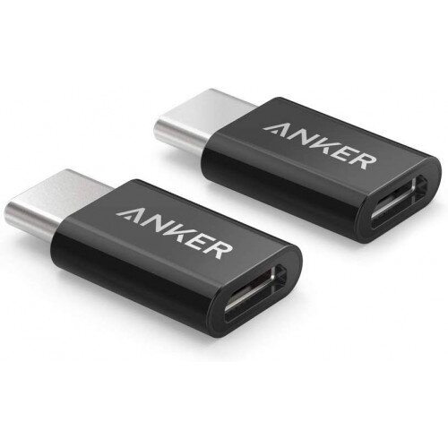 Anker USB-C (Male) to Micro USB (Female) Adapter - 2-Pack- Black