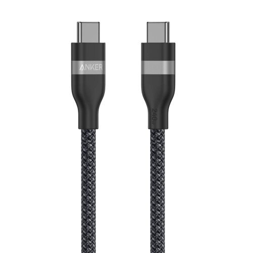 Anker USB-C to USB-C Cable (240W Upcycled-Braided) - 3ft - Black Stone