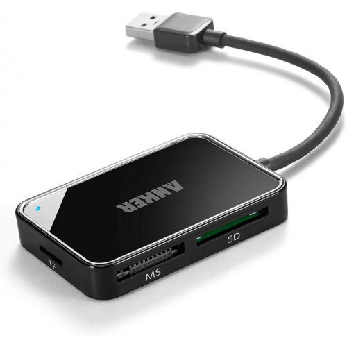 Anker USB 3.0 4-Slot Card Reader with Built-In Cable