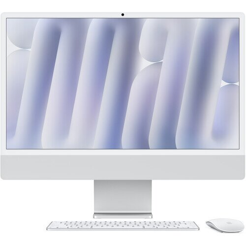 Apple iMac 24-inch 4.5K Retina Display (2024) - 256GB - 16GB - M4 Chip with 8-Core CPU 8-Core GPU 16-Core Neural Engine - Silver