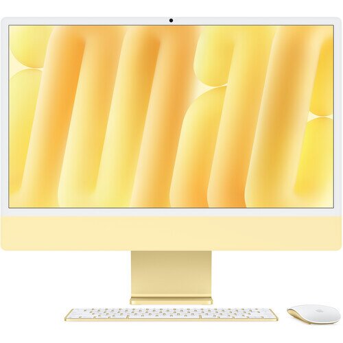Apple iMac 24-inch 4.5K Retina Display (2024) - 256GB - 16GB - M4 Chip with 8-Core CPU 8-Core GPU 16-Core Neural Engine - Yellow