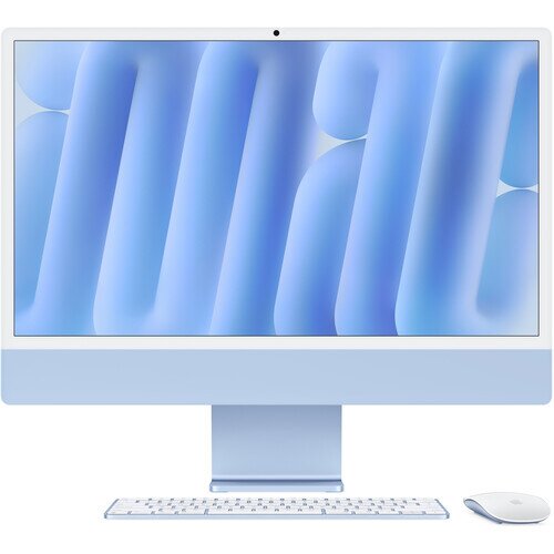 Apple iMac 24-inch 4.5K Retina Display (2024) - 256GB - 16GB - M4 Chip with 10-Core CPU 10-Core GPU 16-Core Neural Engine - Blue