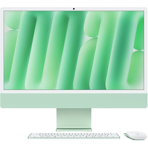 Apple iMac 24-inch 4.5K Retina Display (2024) - 256GB - 16GB - M4 Chip with 10-Core CPU 10-Core GPU 16-Core Neural Engine - Green