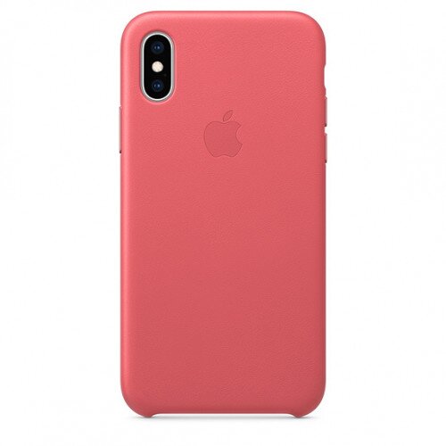 Apple iPhone XS Leather Case - Peony Pink