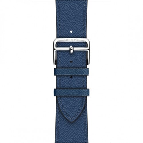 Apple Watch Hermes Leather Single Tour Band - 38mm - Bleu Agate Epsom