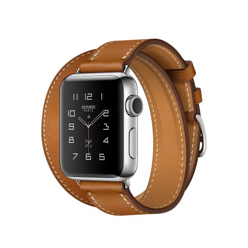 Apple Watch Hermes Series 2 Stainless Steel Case - 38mm - Fauve Barenia Leather Double Tour
